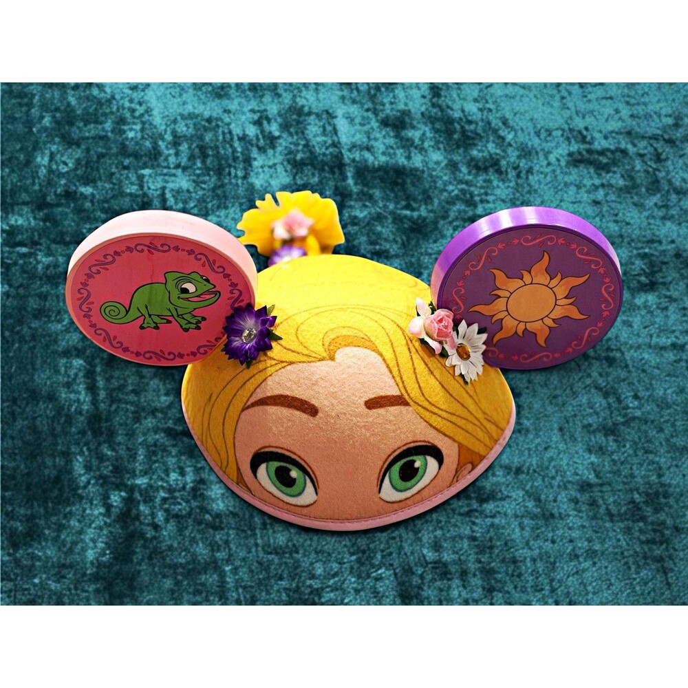 Disney Rapunzel Tangled Minnie Ears Hat w/ Braided Hair Adult Size